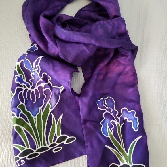 Chelline Larsen Hand Painted Silk Scarf - Picture 4 of 6